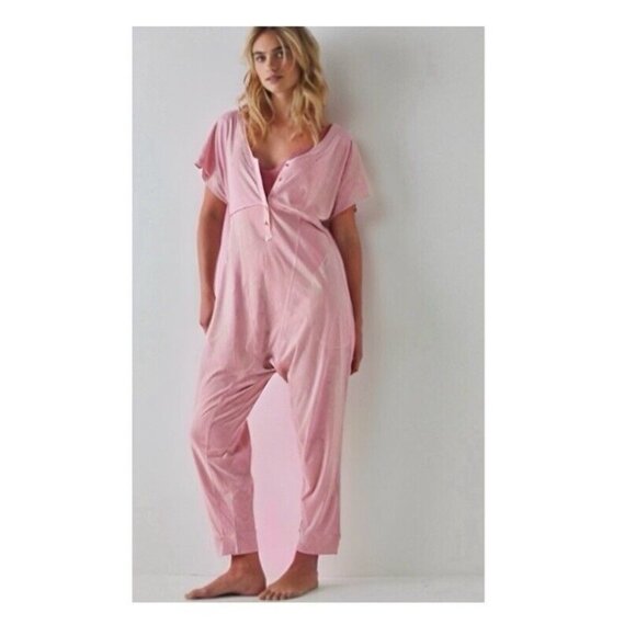 Free People Other - Nwot Womens Free People intimately Loung Jumpsuit Size Small Pink